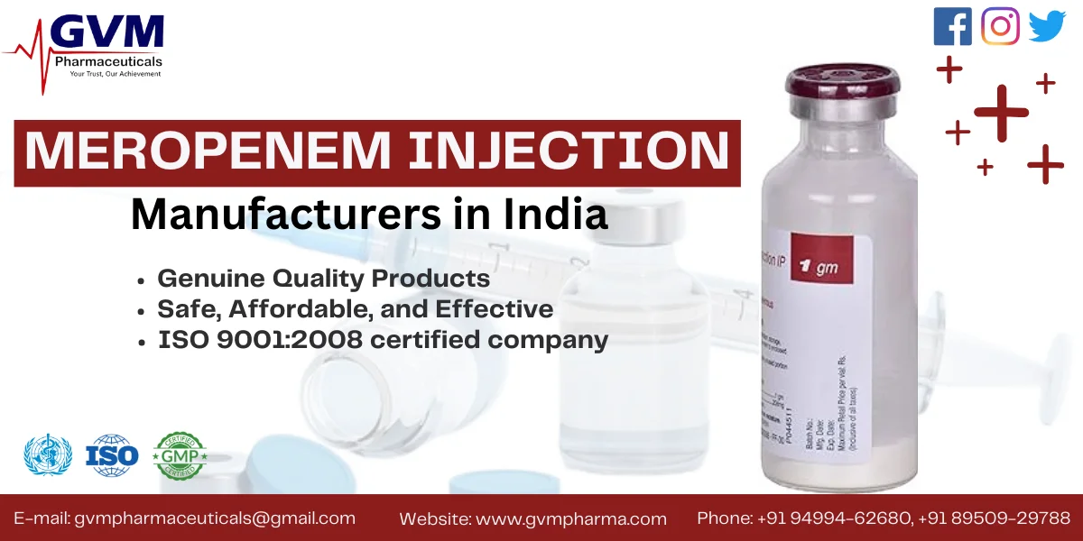 Meropenem Injection Manufacturing Company in India